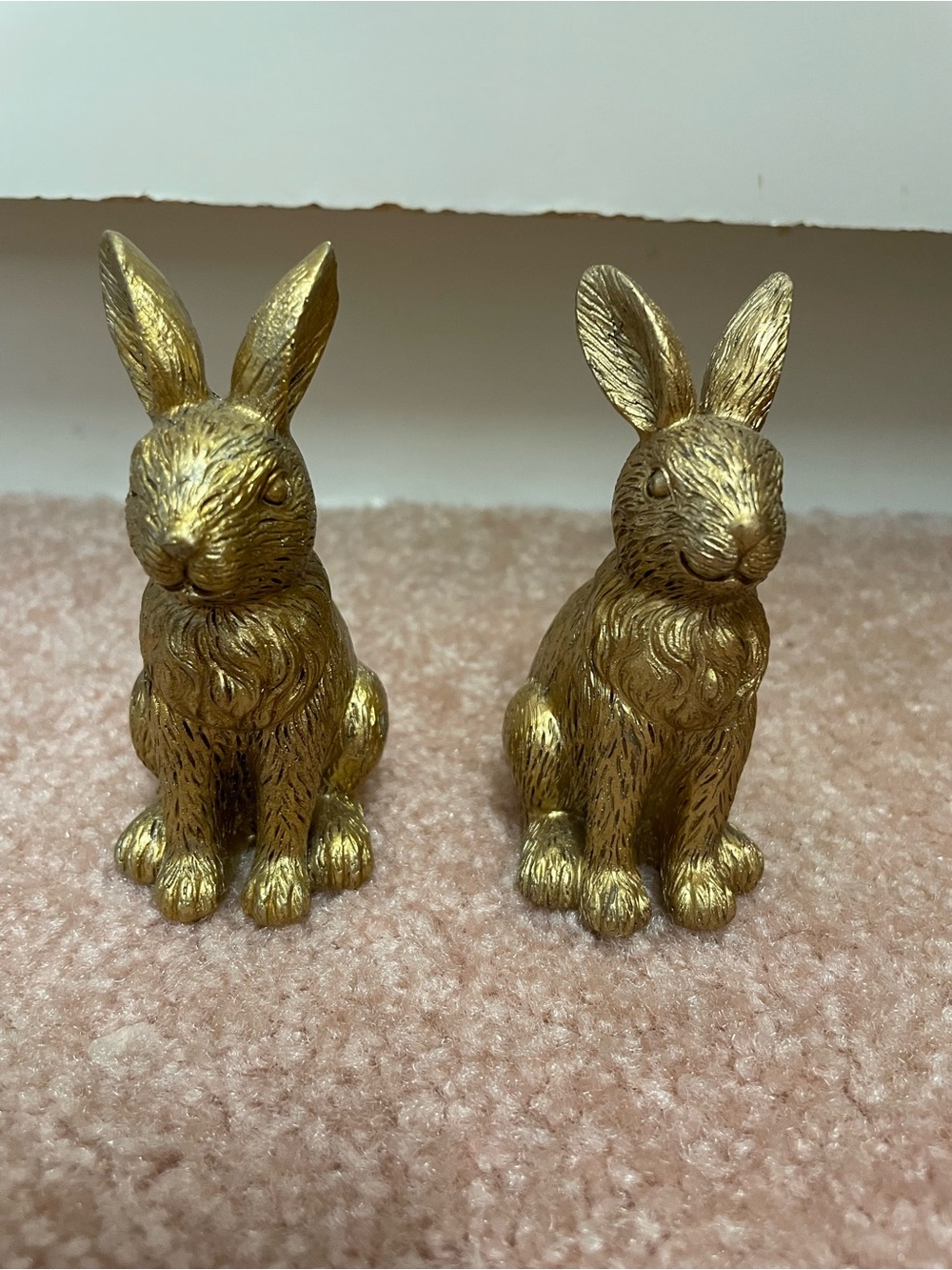 Gold rabbit Figurine Pair - Decorative Home Accent